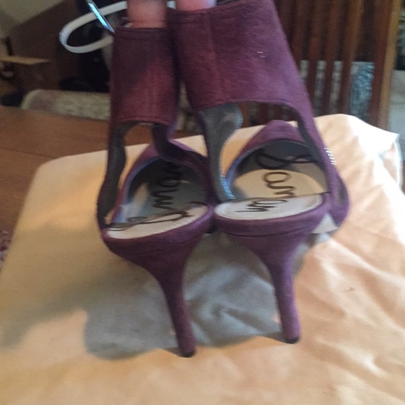 Sam Edelman leather burgundy 3 inch open heel shoe - Picture 3 of 6